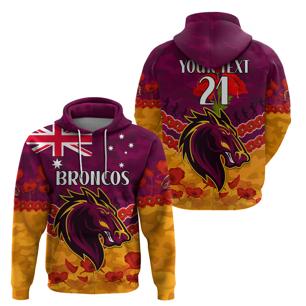 custom-text-and-number-broncos-rugby-anzac-hoodie-lest-we-forget