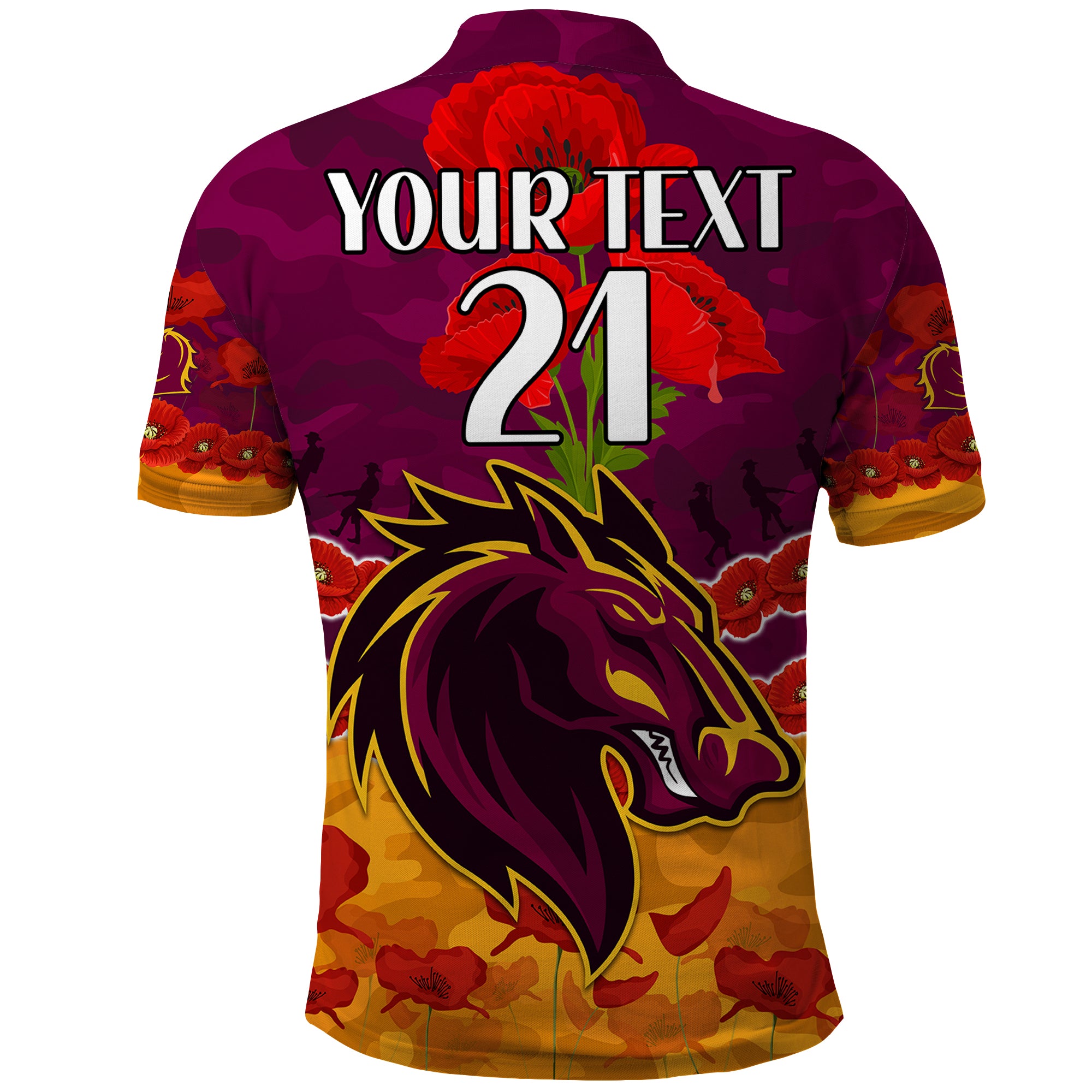 custom-text-and-number-broncos-rugby-anzac-polo-shirt-lest-we-forget