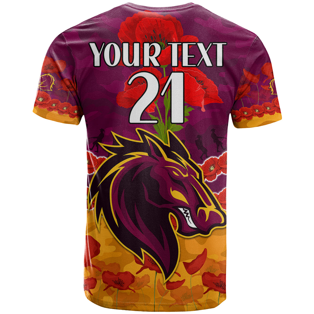 custom-text-and-number-broncos-rugby-anzac-t-shirt-lest-we-forget