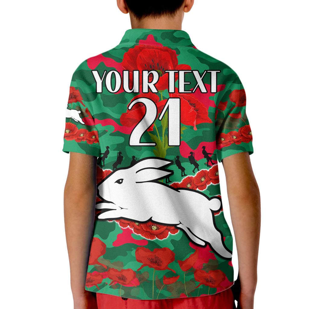 custom-text-and-number-rabbitohs-rugby-anzac-kid-polo-shirt-lest-we-forget