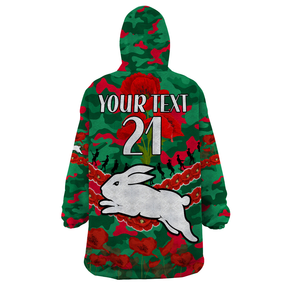 custom-text-and-number-rabbitohs-rugby-anzac-wearable-blanket-hoodie-lest-we-forget