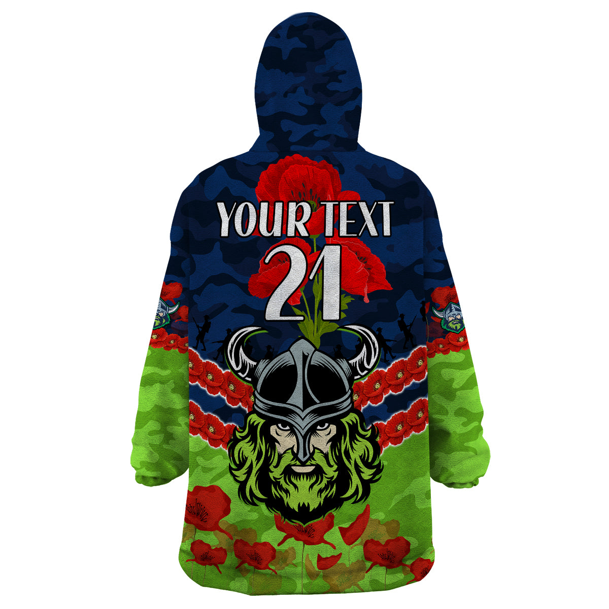 custom-text-and-number-raiders-rugby-anzac-wearable-blanket-hoodie-lest-we-forget