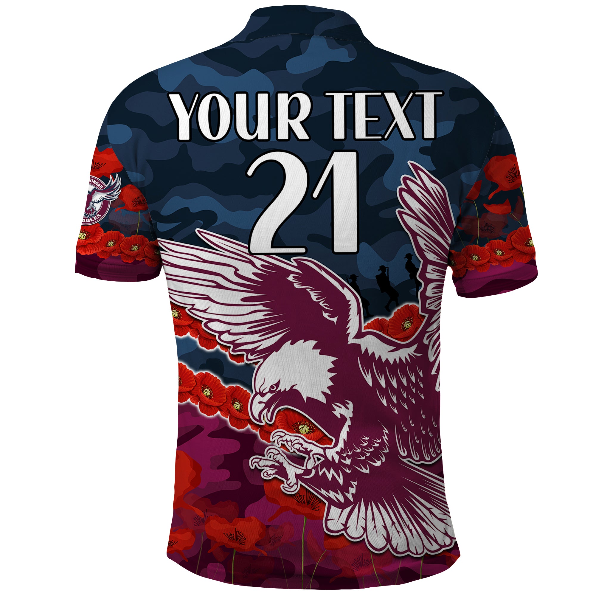 custom-text-and-number-sea-eagles-rugby-anzac-polo-shirt-lest-we-forget