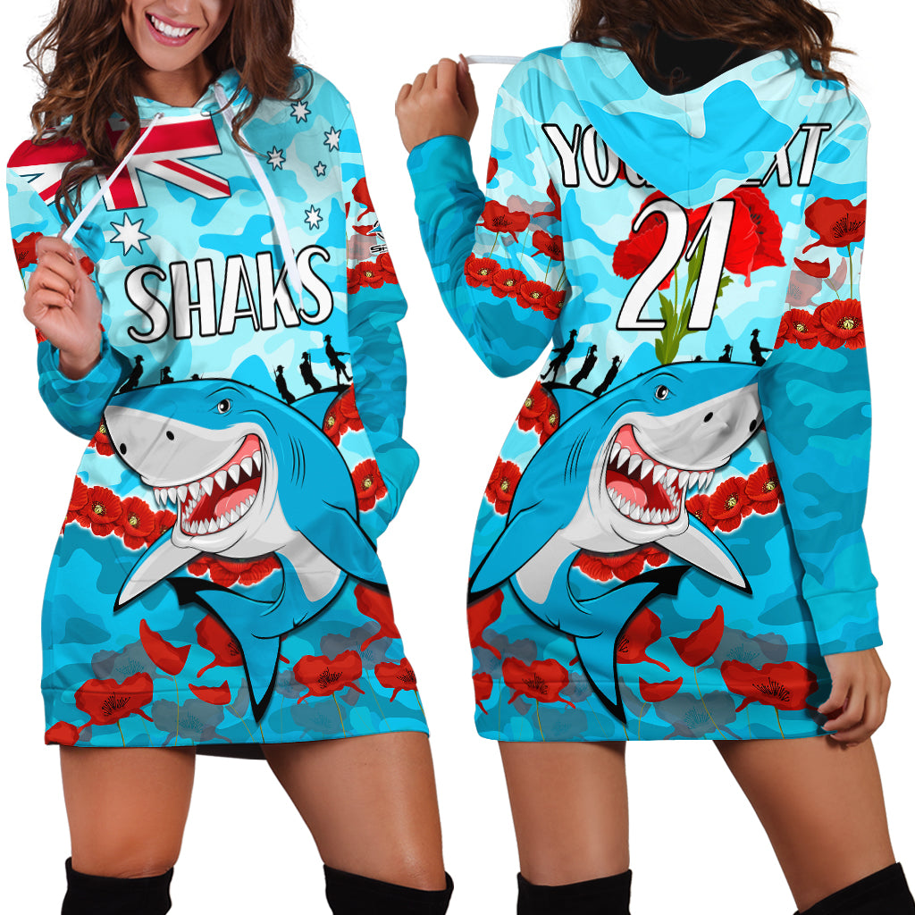 custom-text-and-number-sharks-rugby-anzac-hoodie-dress-lest-we-forget