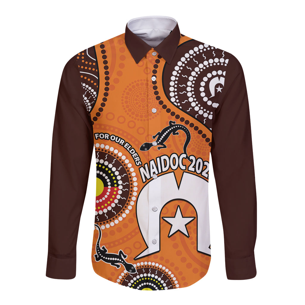 custom-personalised-2023-naidoc-week-long-sleeve-button-shirt-lizard-aboriginal