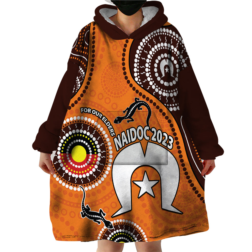 custom-personalised-2023-naidoc-week-wearable-blanket-hoodie-lizard-aboriginal