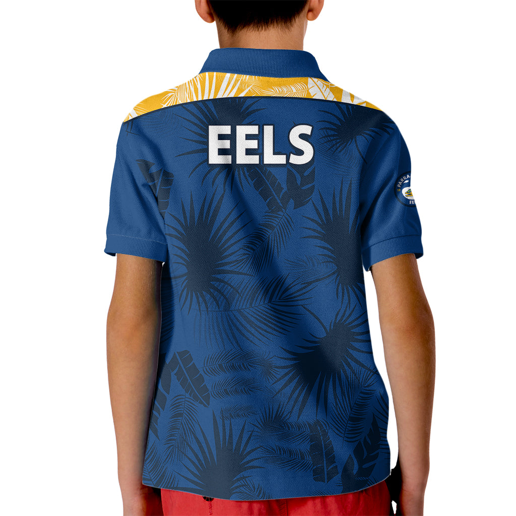 parramatta-eels-rugby-kid-polo-shirt-simple-hawaiian-palms-leaf