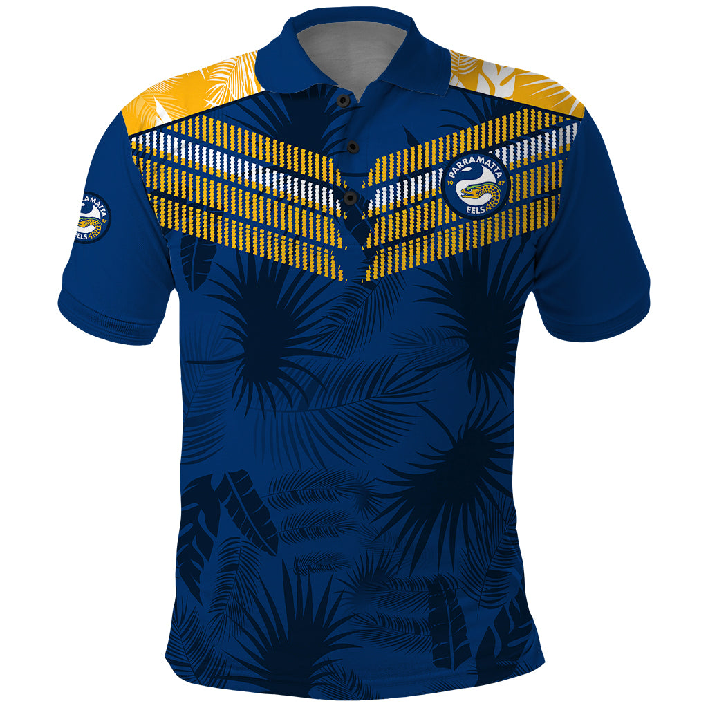 parramatta-eels-rugby-polo-shirt-simple-hawaiian-palms-leaf