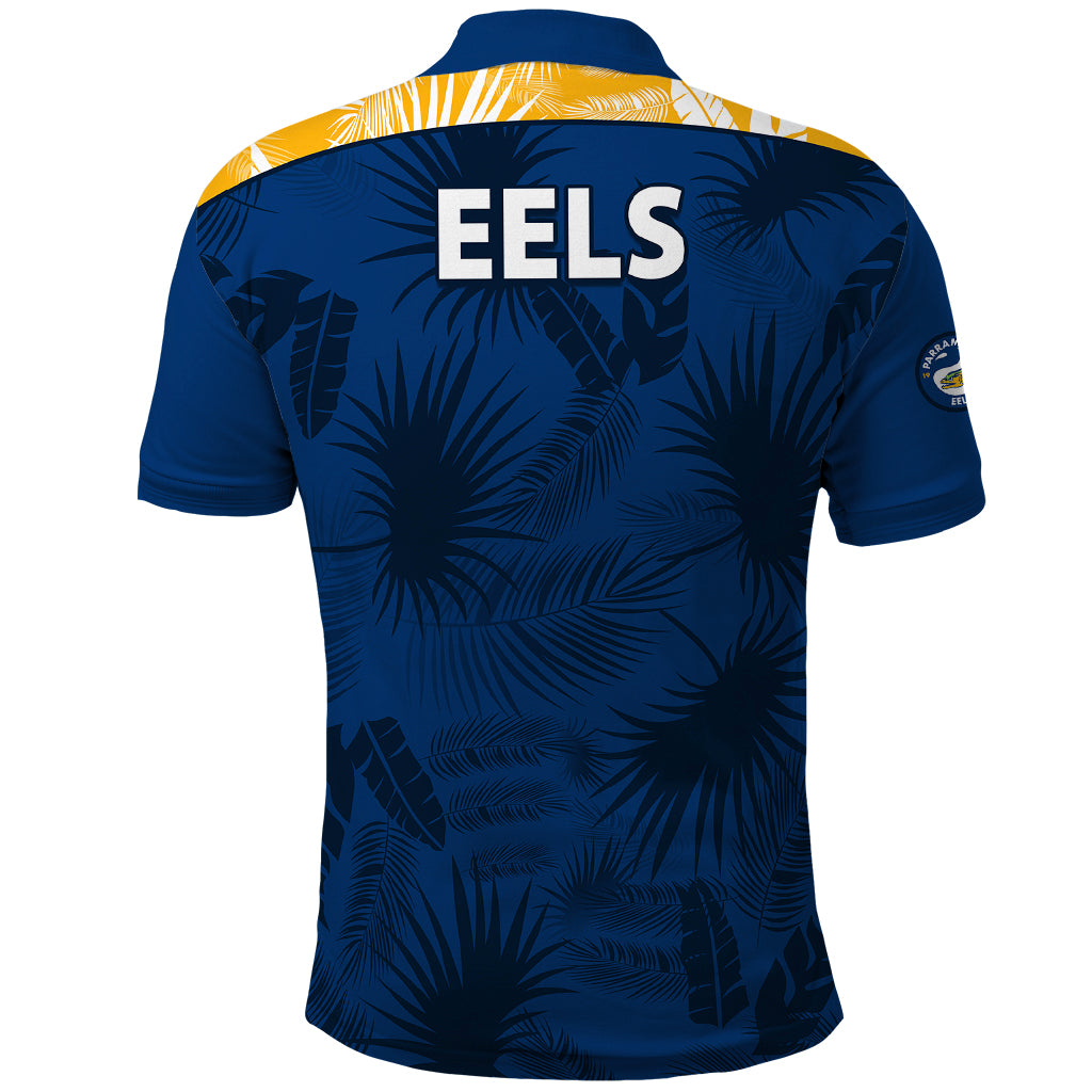 parramatta-eels-rugby-polo-shirt-simple-hawaiian-palms-leaf