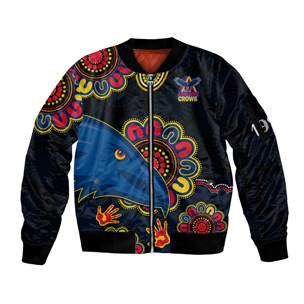 custom-personalised-afl-adelaide-football-the-crows-1990-aboriginal-sleeve-zip-bomber-jacket