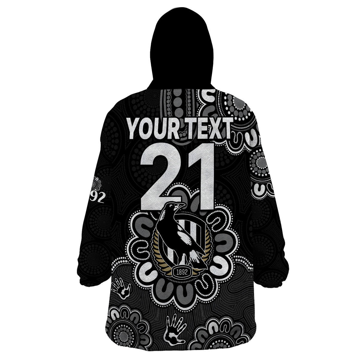 custom-personalised-afl-collingwood-magpies-1892-aboriginal-wearable-blanket-hoodie