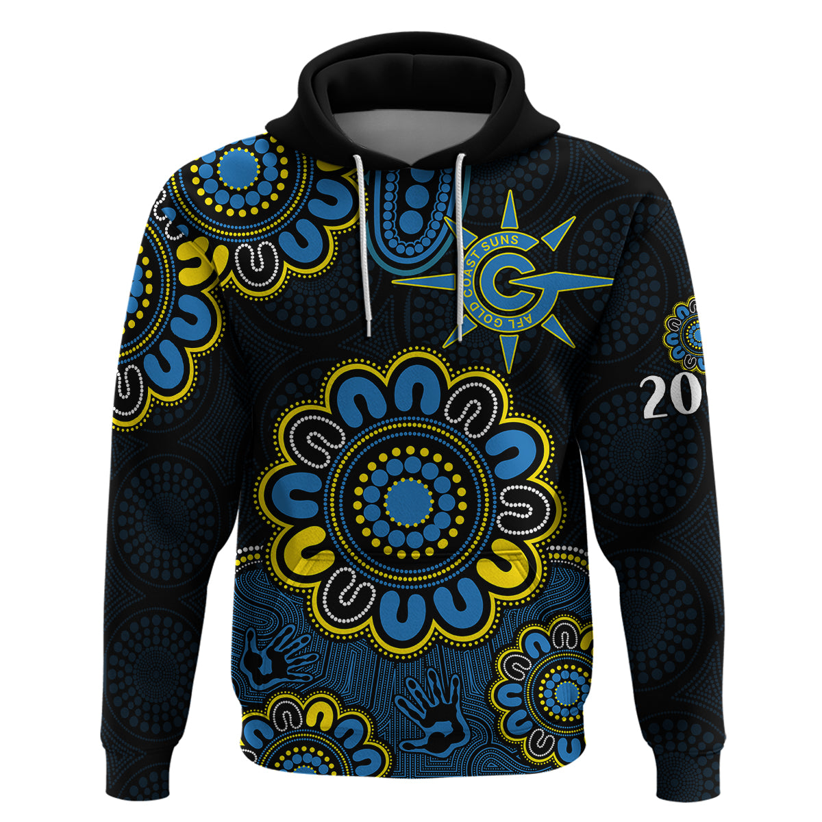 custom-personalised-afl-gold-coast-suns-2009-aboriginal-blue-style-hoodie