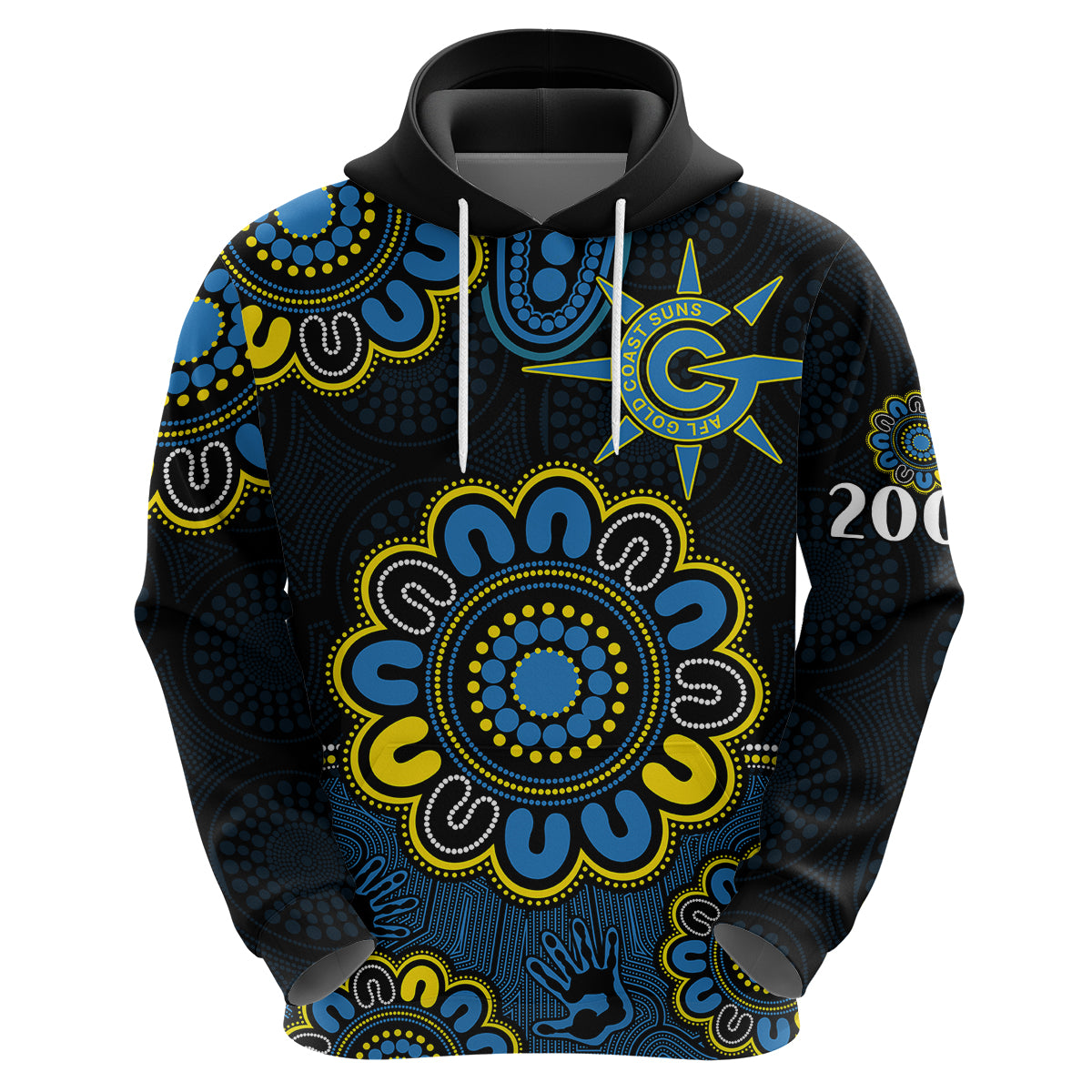 custom-personalised-afl-gold-coast-suns-2009-aboriginal-blue-style-hoodie