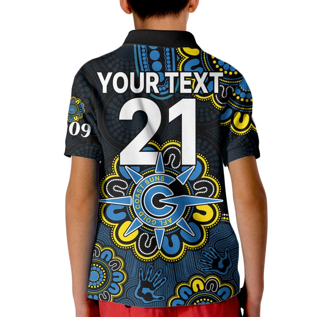 custom-personalised-afl-gold-coast-suns-2009-aboriginal-blue-style-kid-polo-shirt