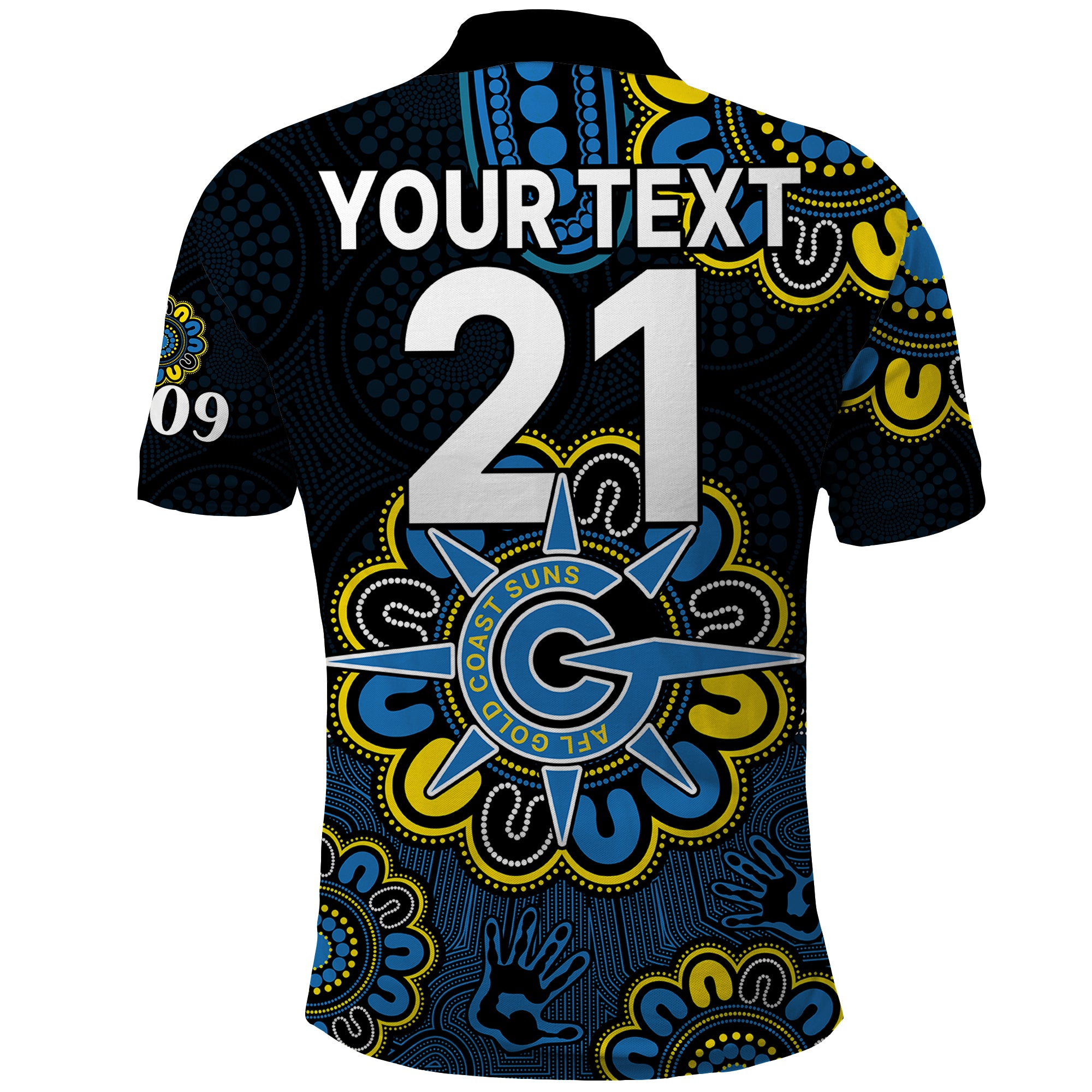 custom-personalised-afl-gold-coast-suns-2009-aboriginal-blue-style-polo-shirt