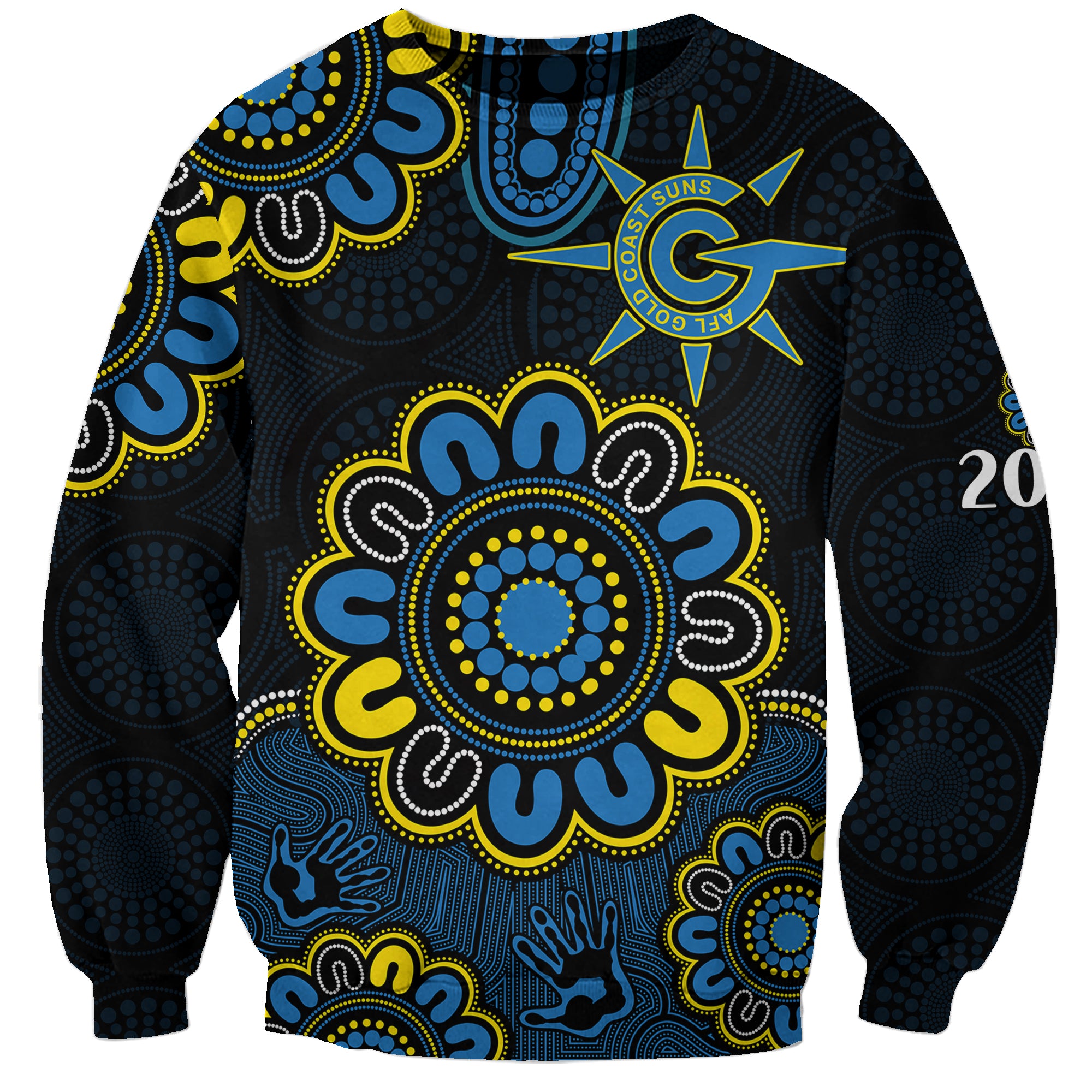 custom-personalised-afl-gold-coast-suns-2009-aboriginal-blue-style-sweatshirt