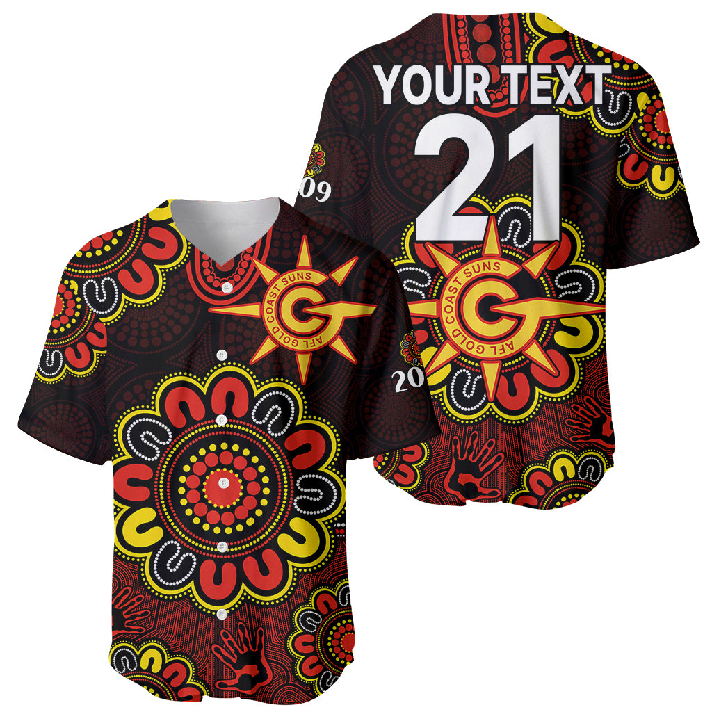 custom-personalised-afl-gold-coast-suns-2009-aboriginal-red-style-baseball-jersey