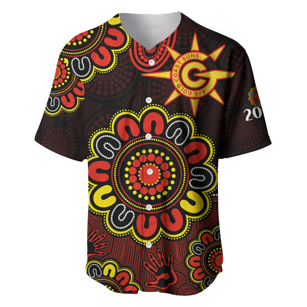 custom-personalised-afl-gold-coast-suns-2009-aboriginal-red-style-baseball-jersey