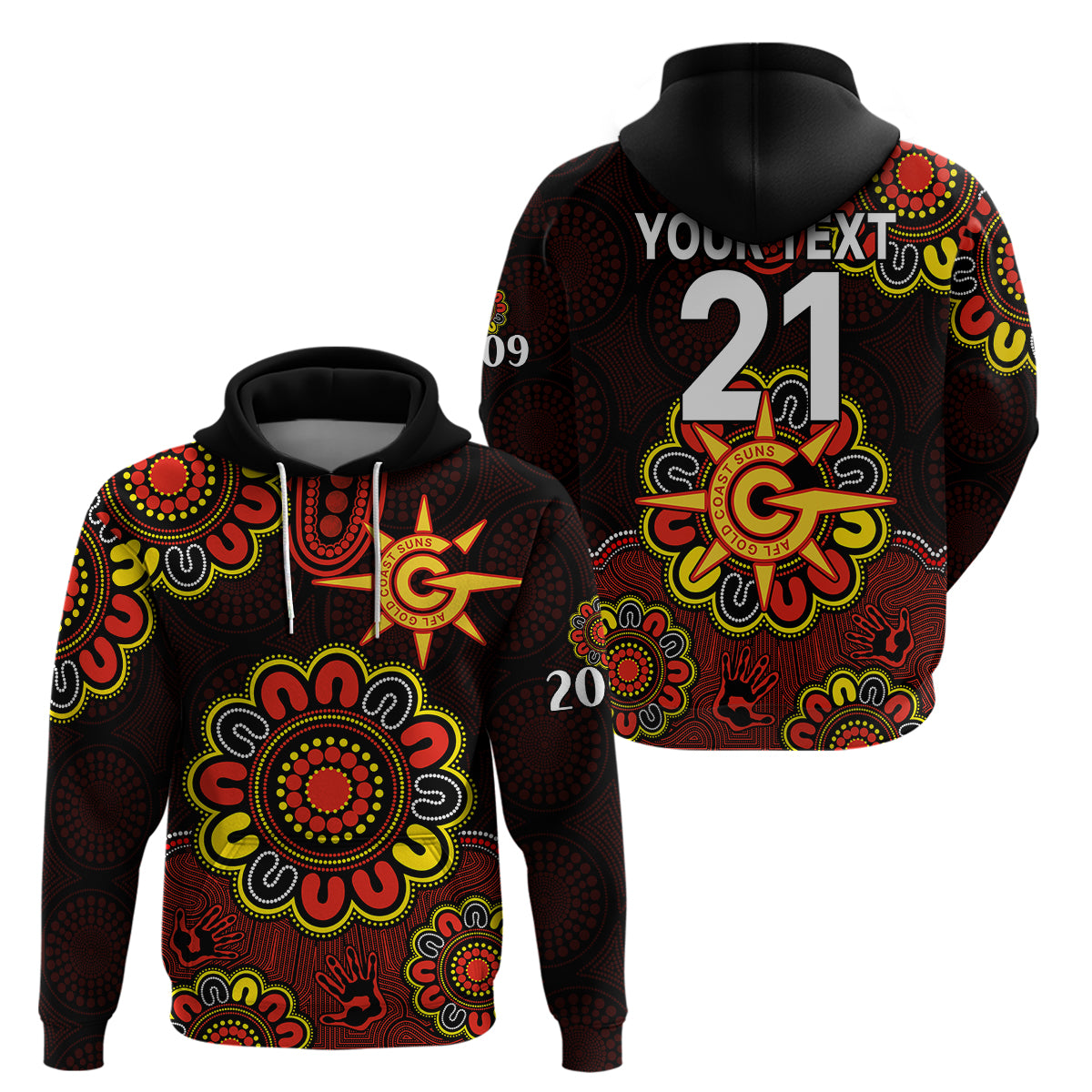 custom-personalised-afl-gold-coast-suns-2009-aboriginal-red-style-hoodie