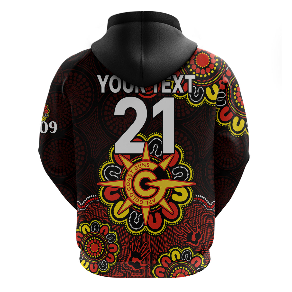 custom-personalised-afl-gold-coast-suns-2009-aboriginal-red-style-hoodie