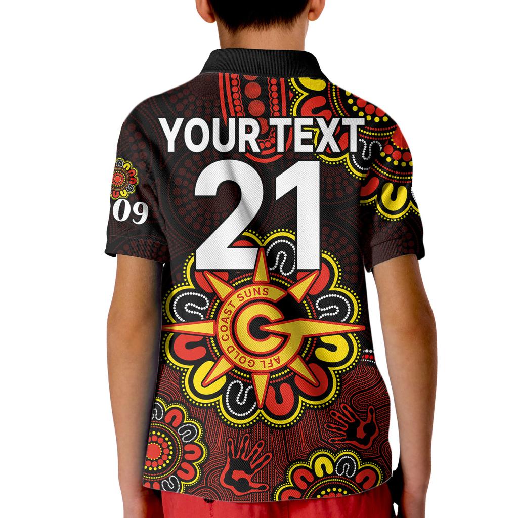 custom-personalised-afl-gold-coast-suns-2009-aboriginal-red-style-kid-polo-shirt