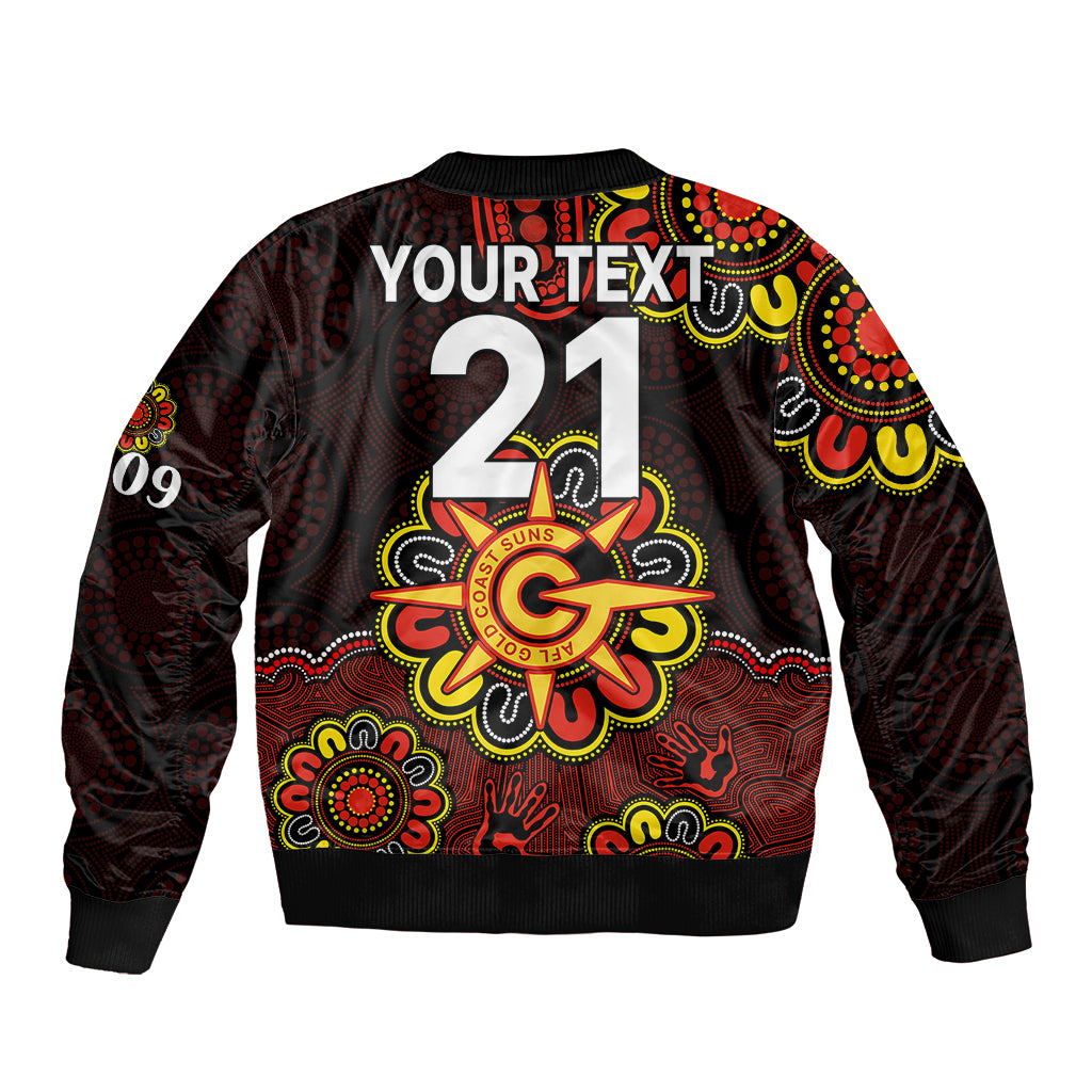 custom-personalised-afl-gold-coast-suns-2009-aboriginal-red-style-sleeve-zip-bomber-jacket