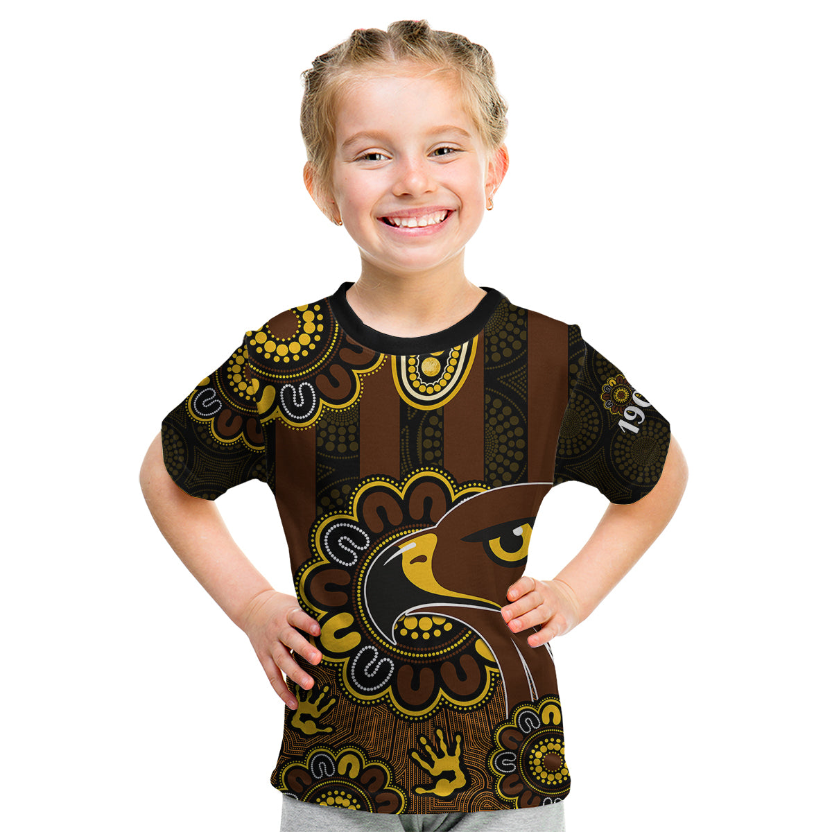 custom-personalised-afl-hawthorn-hawks-1902-aboriginal-kid-t-shirt