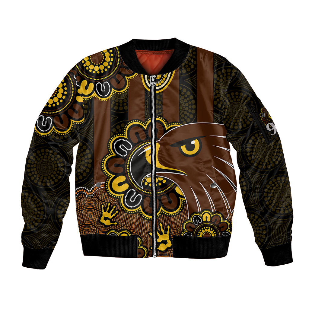 custom-personalised-afl-hawthorn-hawks-1902-aboriginal-sleeve-zip-bomber-jacket