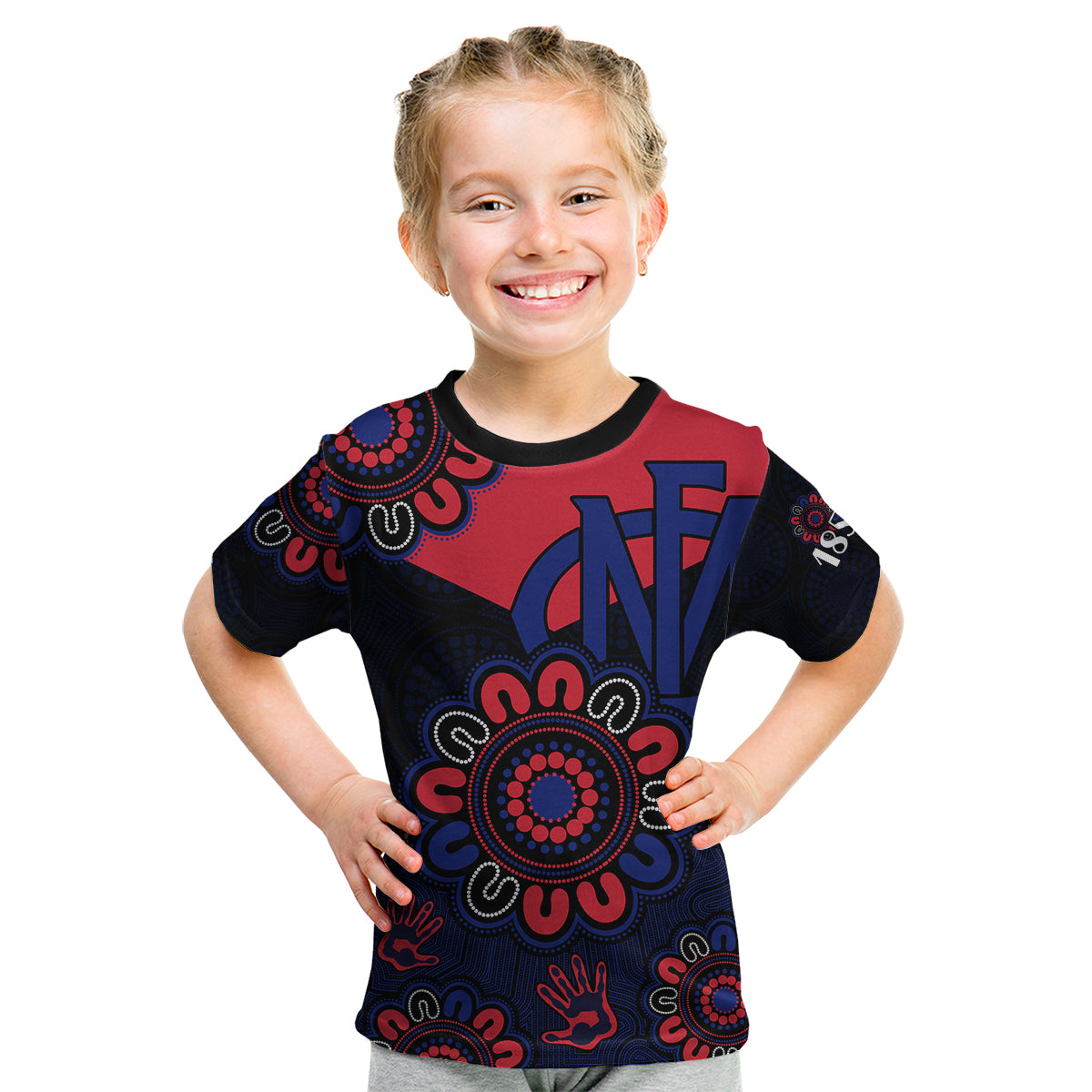 custom-personalised-afl-melbourne-demons-1858-aboriginal-kid-t-shirt