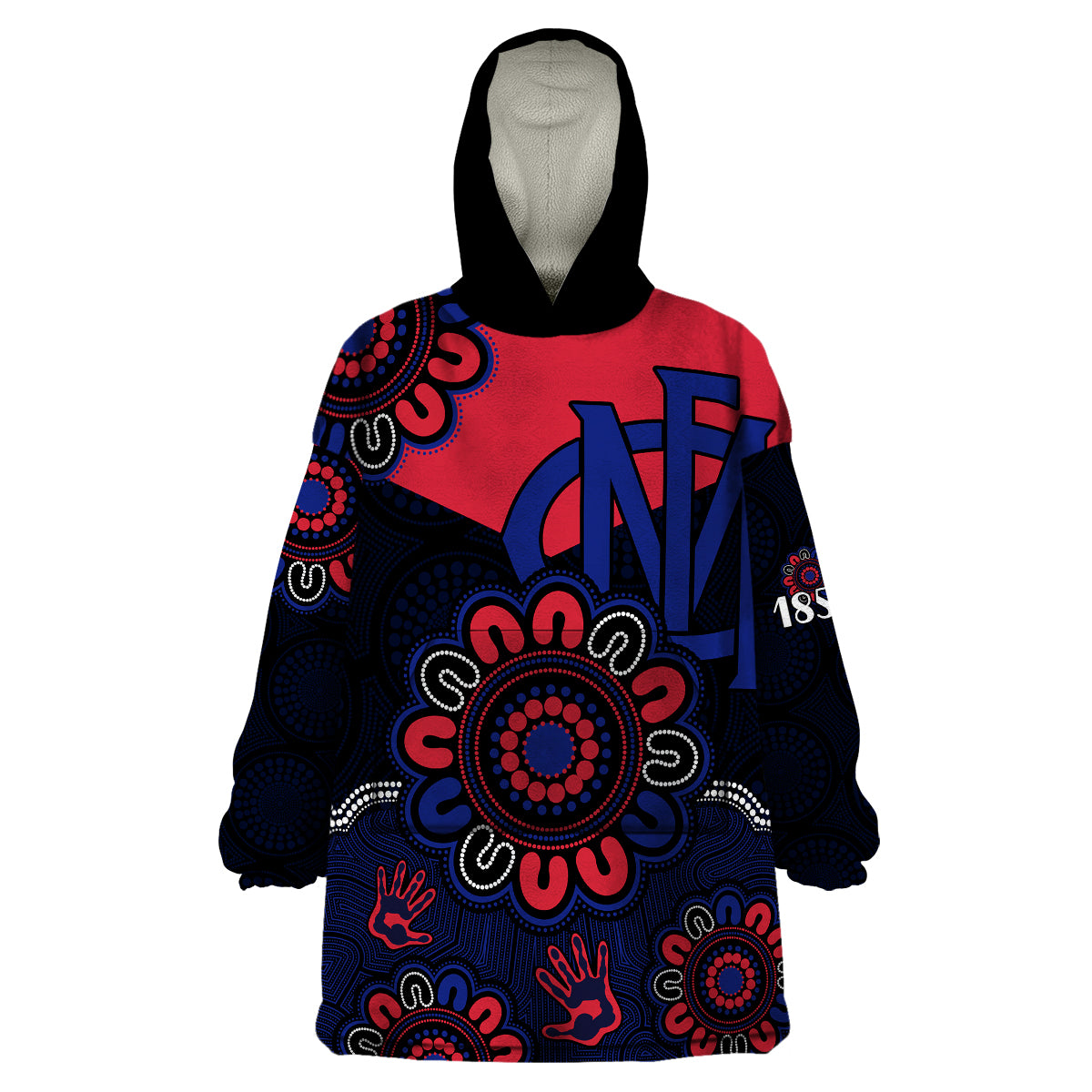 custom-personalised-afl-melbourne-demons-1858-aboriginal-wearable-blanket-hoodie