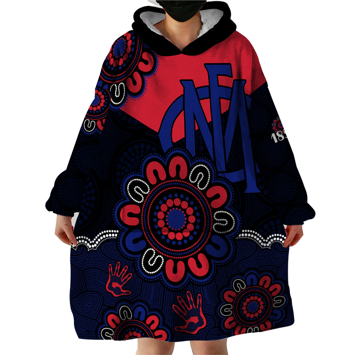 custom-personalised-afl-melbourne-demons-1858-aboriginal-wearable-blanket-hoodie