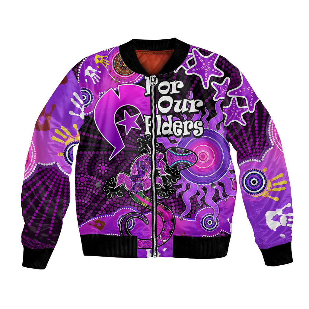 custom-personalised-aboriginal-naidoc-week-2023-bomber-jacket-turtle-lizard-sun