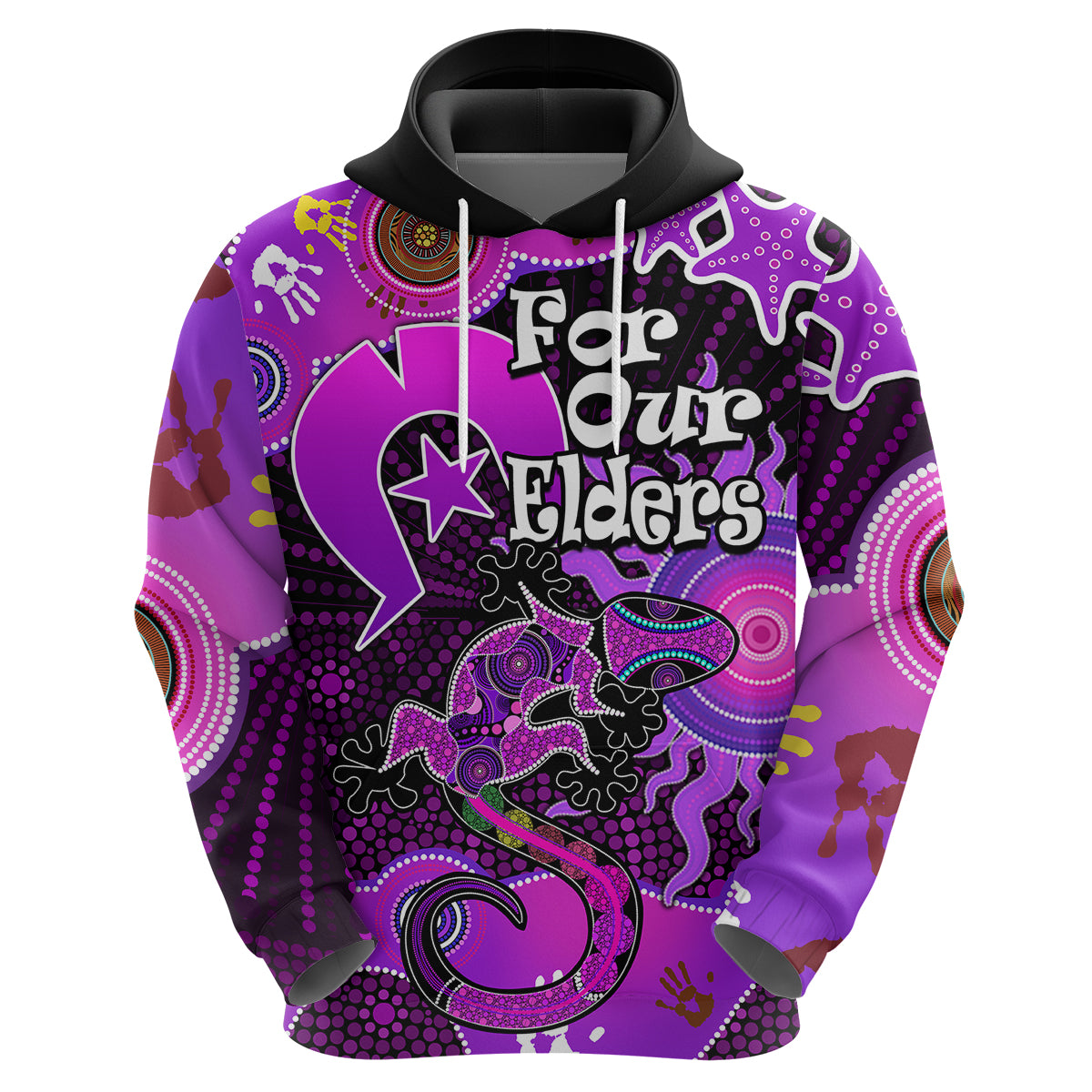 custom-personalised-aboriginal-naidoc-week-2023-hoodie-turtle-lizard-sun