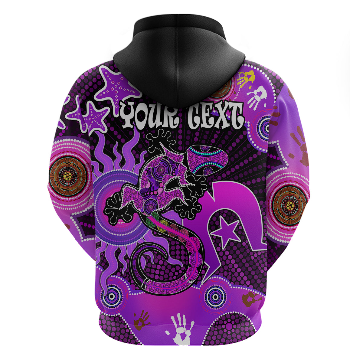 custom-personalised-aboriginal-naidoc-week-2023-hoodie-turtle-lizard-sun