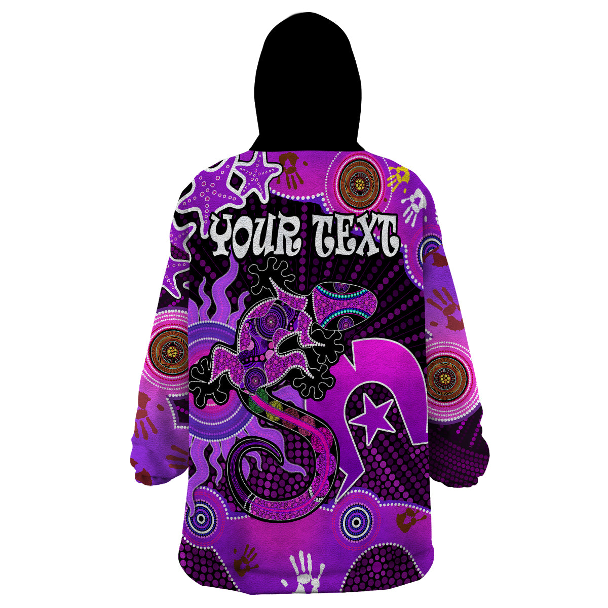 custom-personalised-aboriginal-naidoc-week-2023-wearable-blanket-hoodie-turtle-lizard-sun