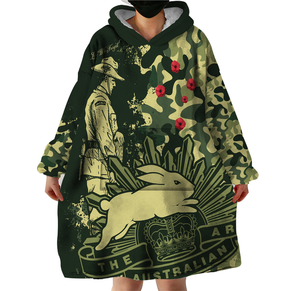 nrl-anzac-2023-rabbitohs-wearable-blanket-hoodie-camouflage