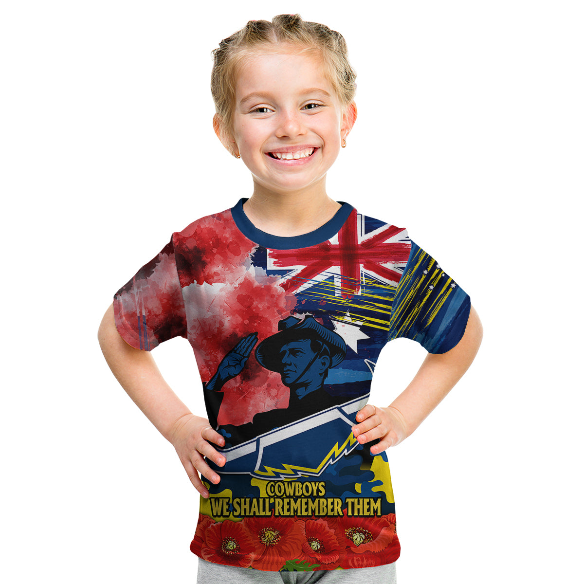 custom-personalised-anzac-cowboys-rugby-kid-t-shirt-we-shall-remember