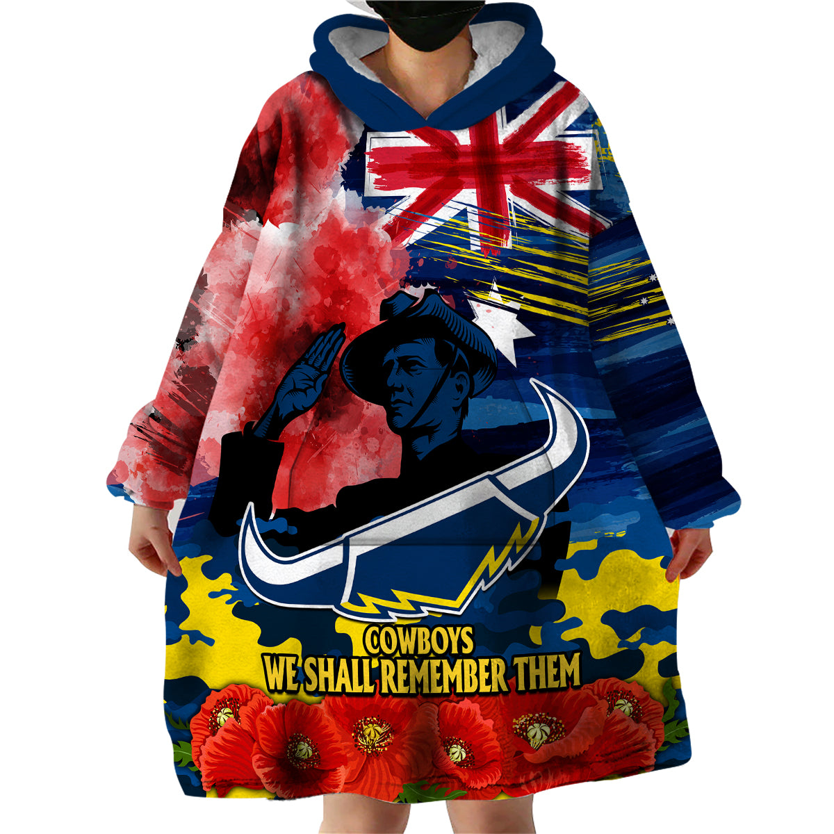 custom-personalised-anzac-cowboys-rugby-wearable-blanket-hoodie-we-shall-remember