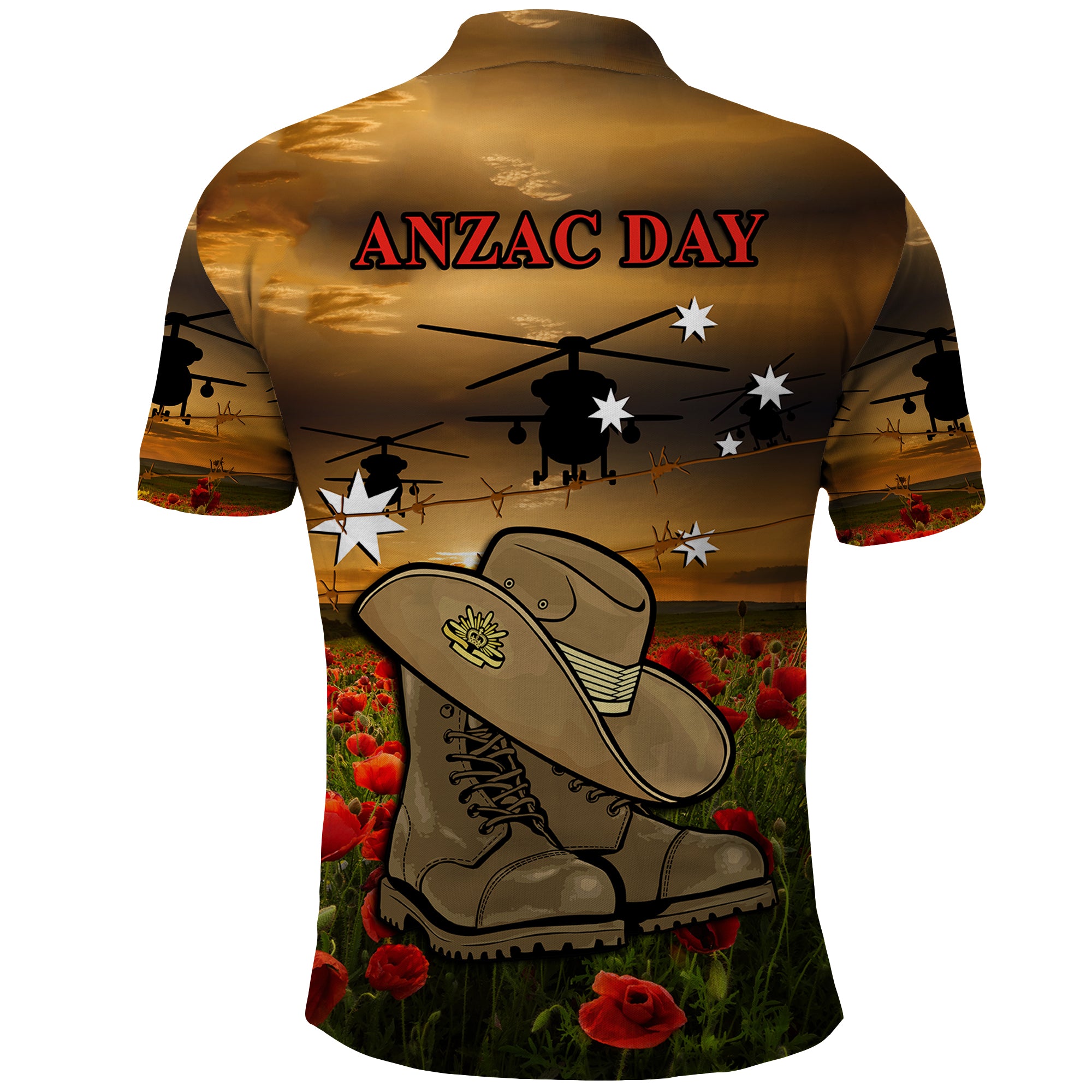 australian-anzac-polo-shirt-slouch-hat-and-army-boots-with-poppy