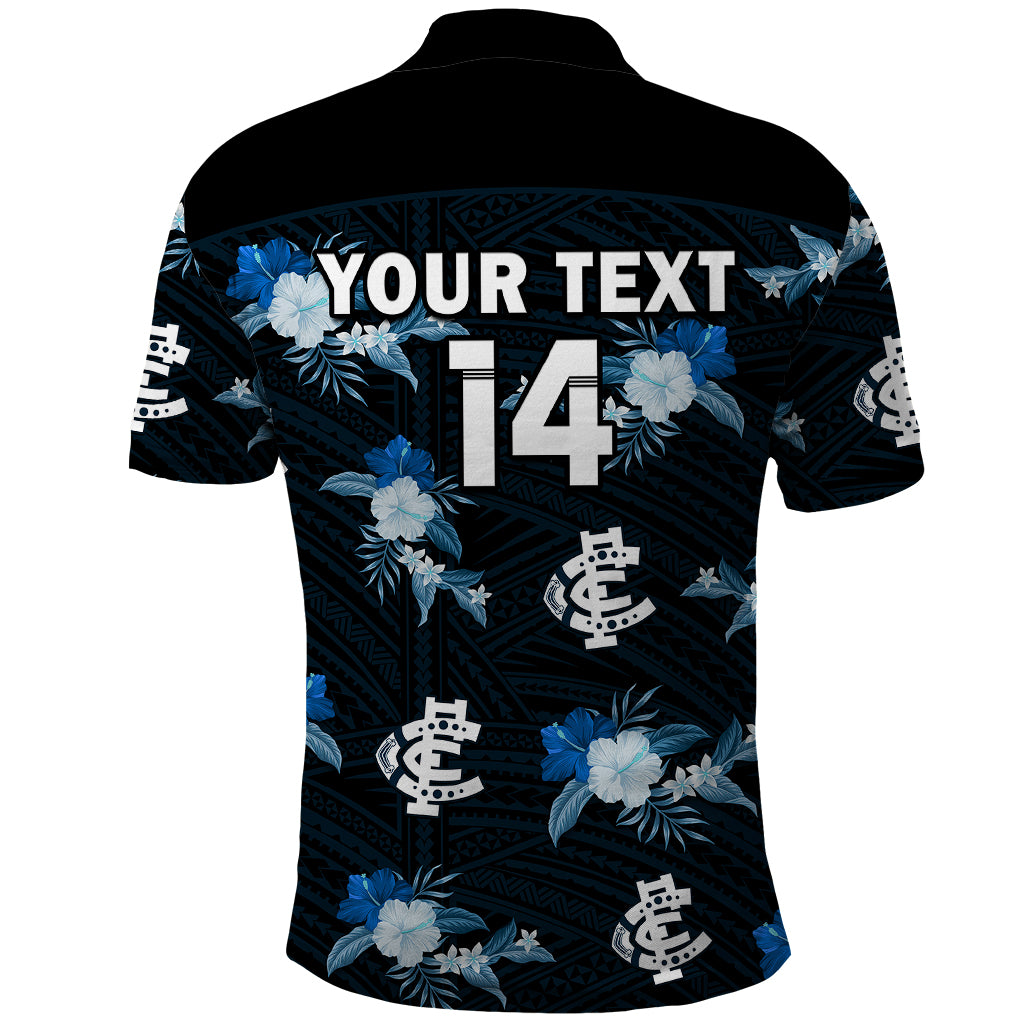 custom-text-and-number-carlton-football-polo-shirt-blues-polynesian-tribal-mix-tropical-hawaiian-style