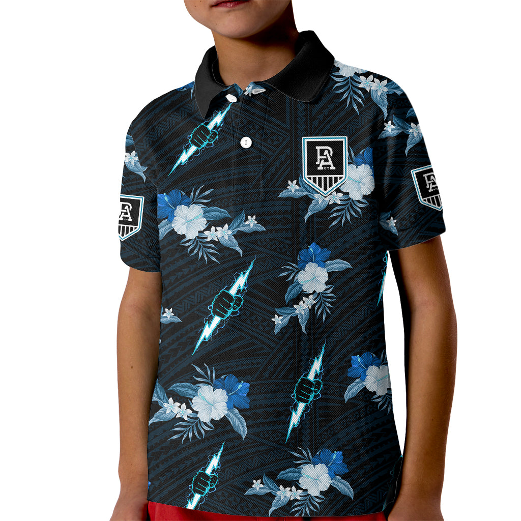 custom-text-and-number-port-adelaide-football-kid-polo-shirt-power-polynesian-tribal-mix-tropical-hawaiian-style