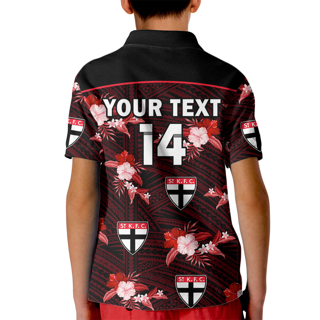 custom-text-and-number-st-kilda-football-kid-polo-shirt-saints-polynesian-tribal-mix-tropical-hawaiian-style