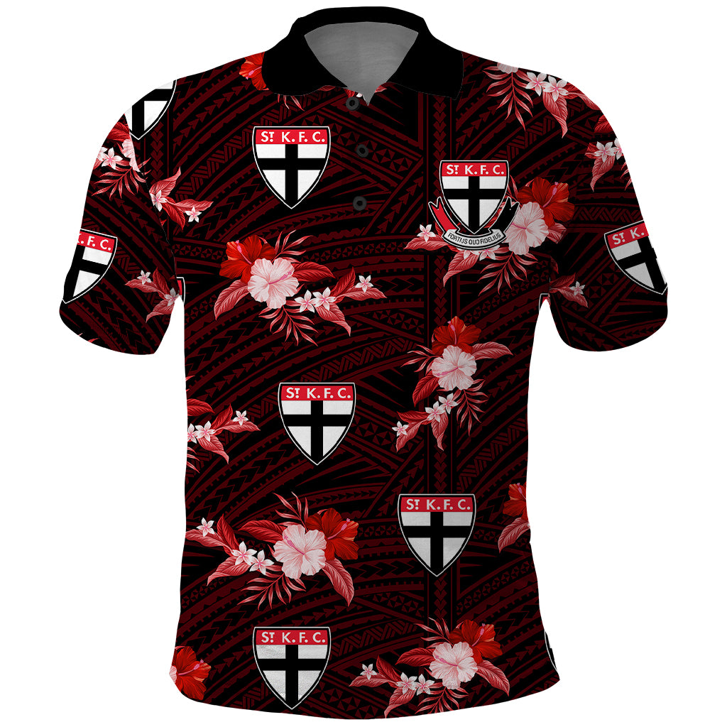 custom-text-and-number-st-kilda-football-polo-shirt-saints-polynesian-tribal-mix-tropical-hawaiian-style