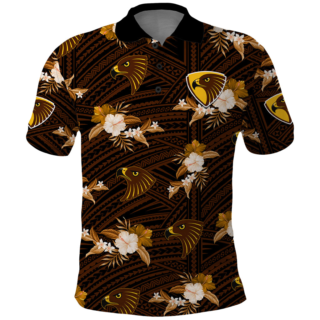 custom-text-and-number-hawthorn-football-polo-shirt-hawks-polynesian-tribal-mix-tropical-hawaiian-style