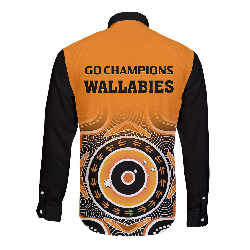 wallabies-rugby-long-sleeve-button-shirt-aussie-go-champions-indigenous-orange