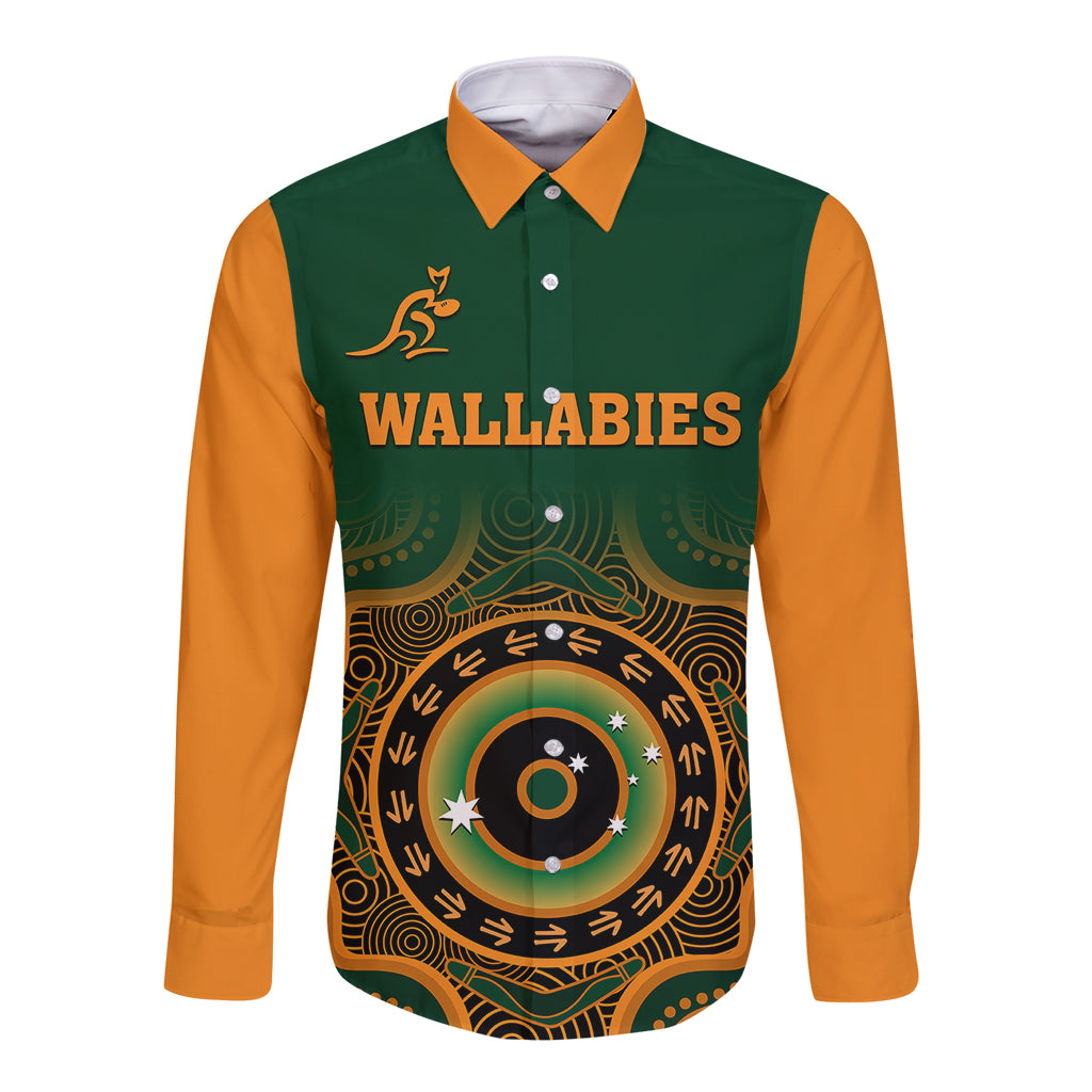 wallabies-rugby-long-sleeve-button-shirt-aussie-go-champions-indigenous-green