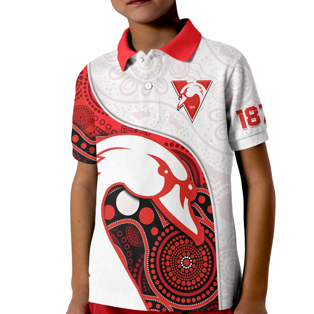 swans-football-kid-polo-shirt-go-swannies-indigenous-art