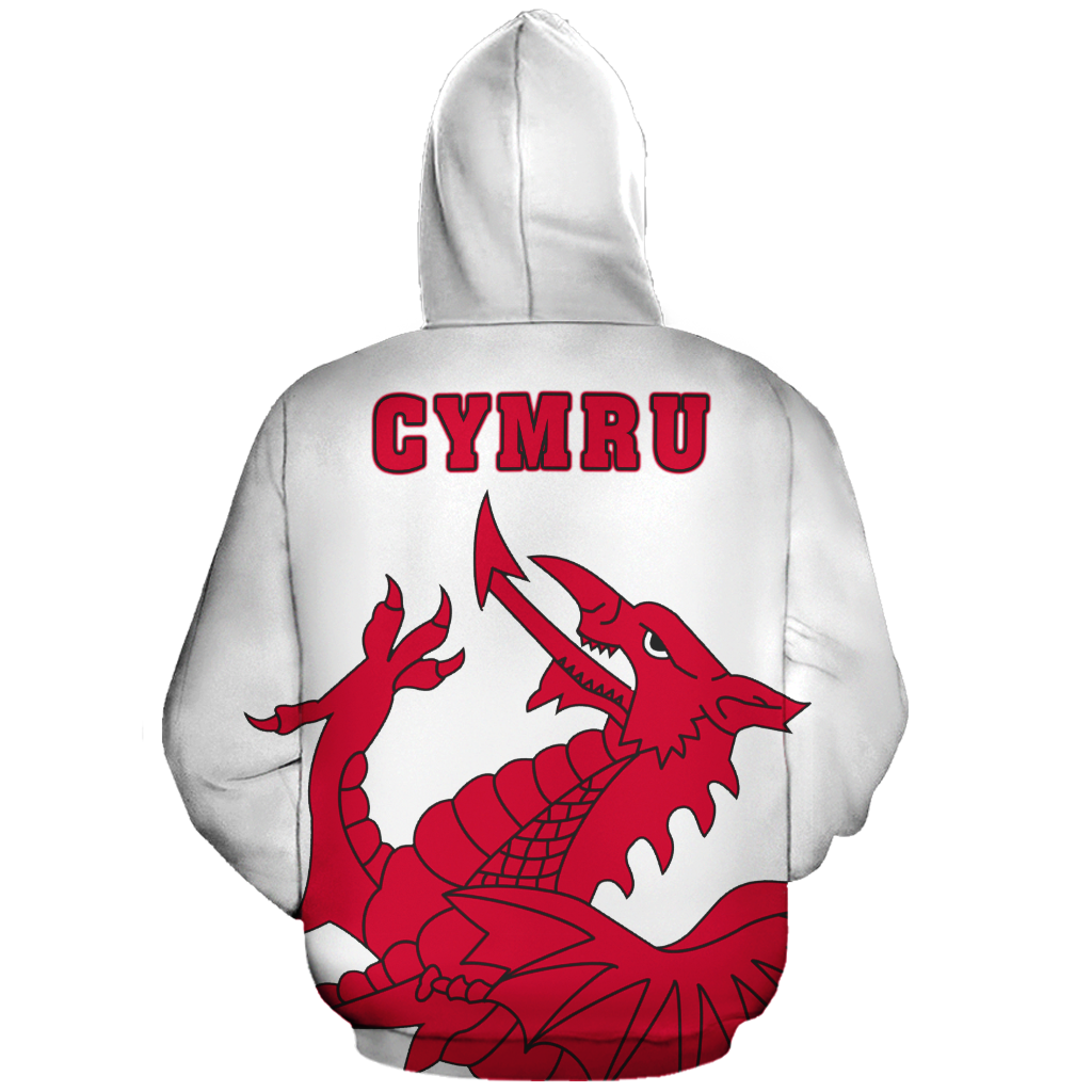 Wales In Me All Over Hoodie White