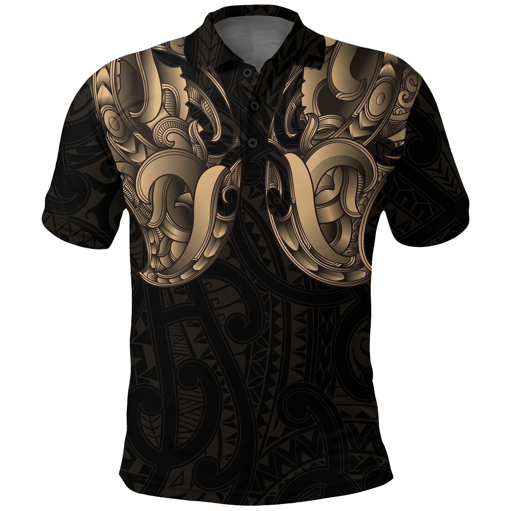 maori-ta-moko-polo-shirt-new-zealand-gold