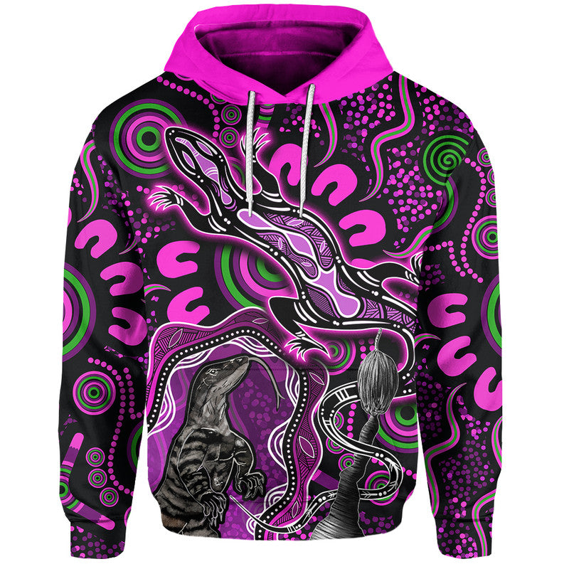 custom-personalised-aboriginal-lizard-hoodie-pink-color